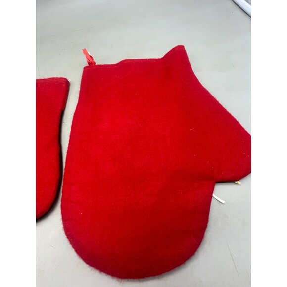 handmade Mom Dad Christmas mitten stockings set of 2 angle snowman velvet READ - Picture 8 of 10